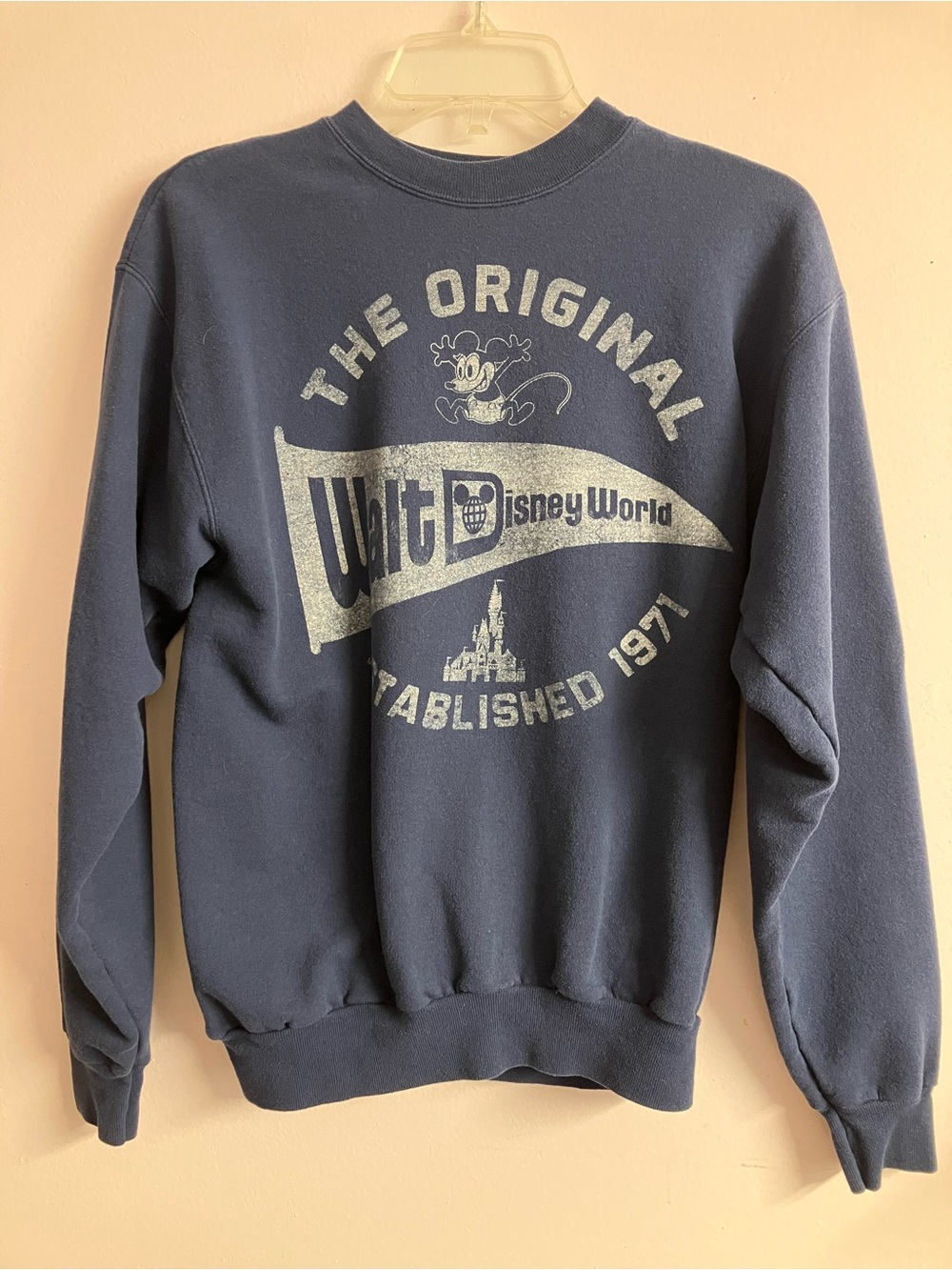 Men’s “The Original Walt Disney World/Estab. 1971” Sweatshirt, Small, Navy Blue/